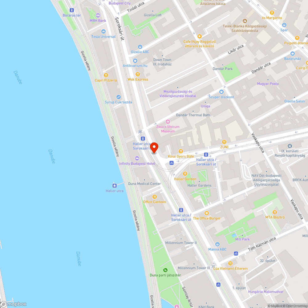 Elhagyott, összetört rendszám nélküli autó a Soroksári úton bejelentés helye