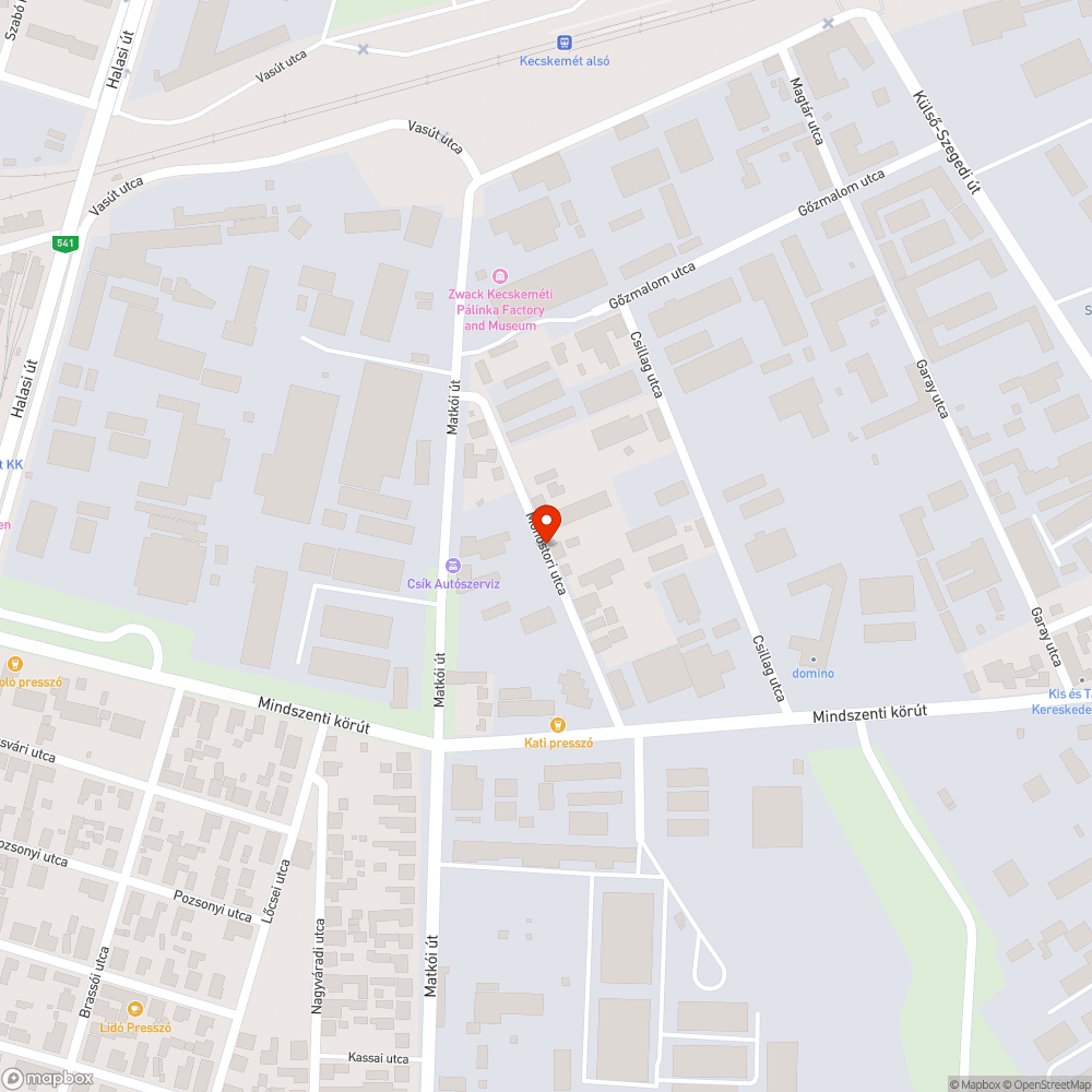 Rossz minőségű földesút a Monostori utcában bejelentés helye