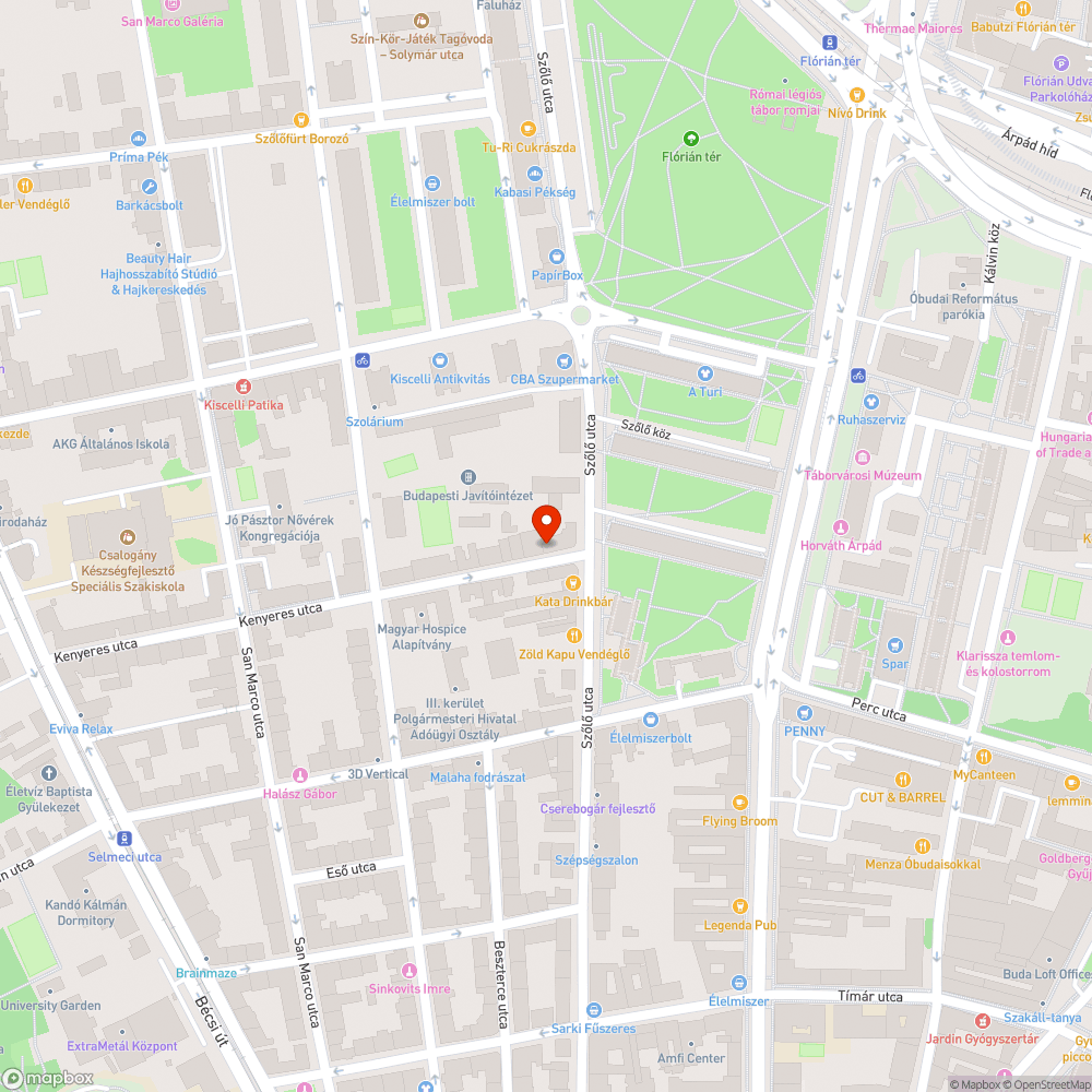 Megsüllyedt útburkolat bejelentés helye