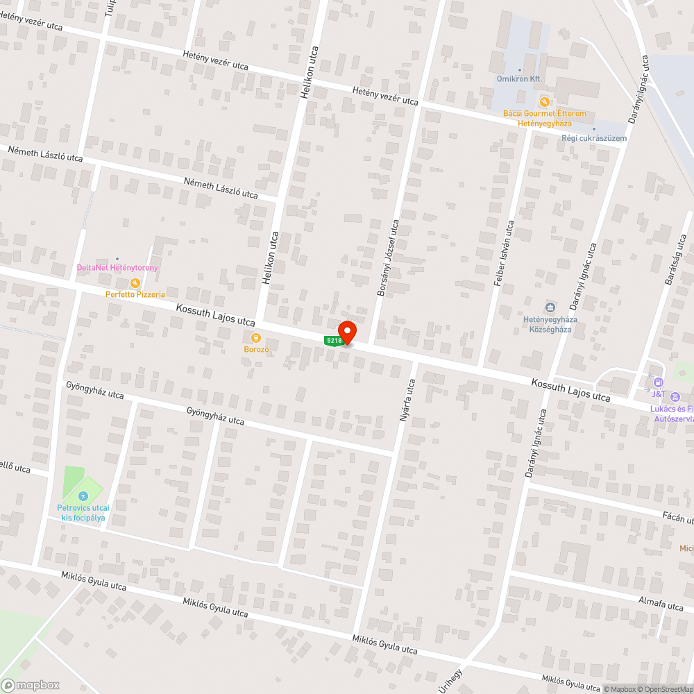 Hetényegyházi járdahiba a Kossuth Lajos utcán bejelentés helye