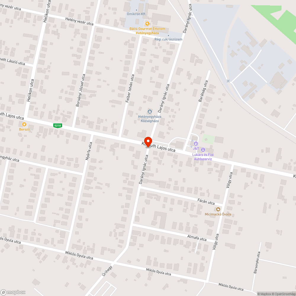 Vízelvezetés hiánya a Darányi utca és Kossuth Lajos utca kereszteződésében bejelentés helye