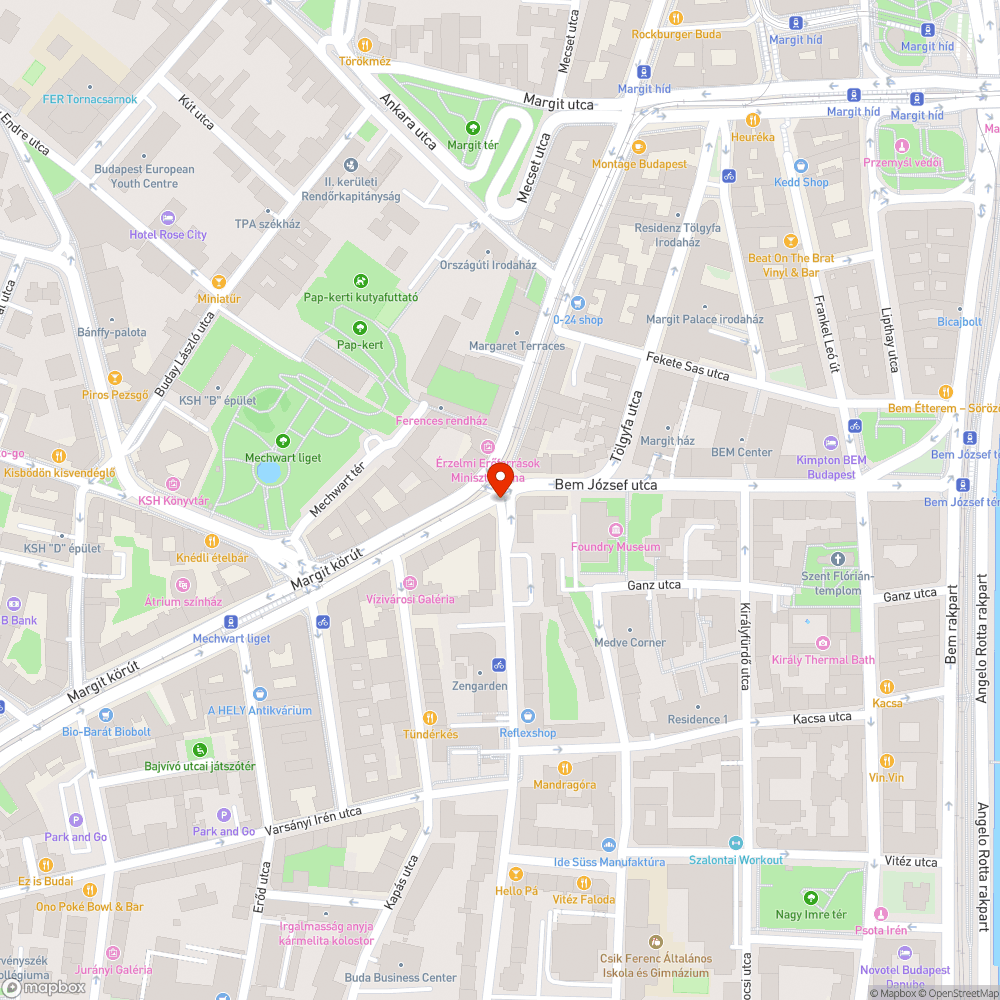 Hirtelen piros a Bem József utca felé bejelentés helye