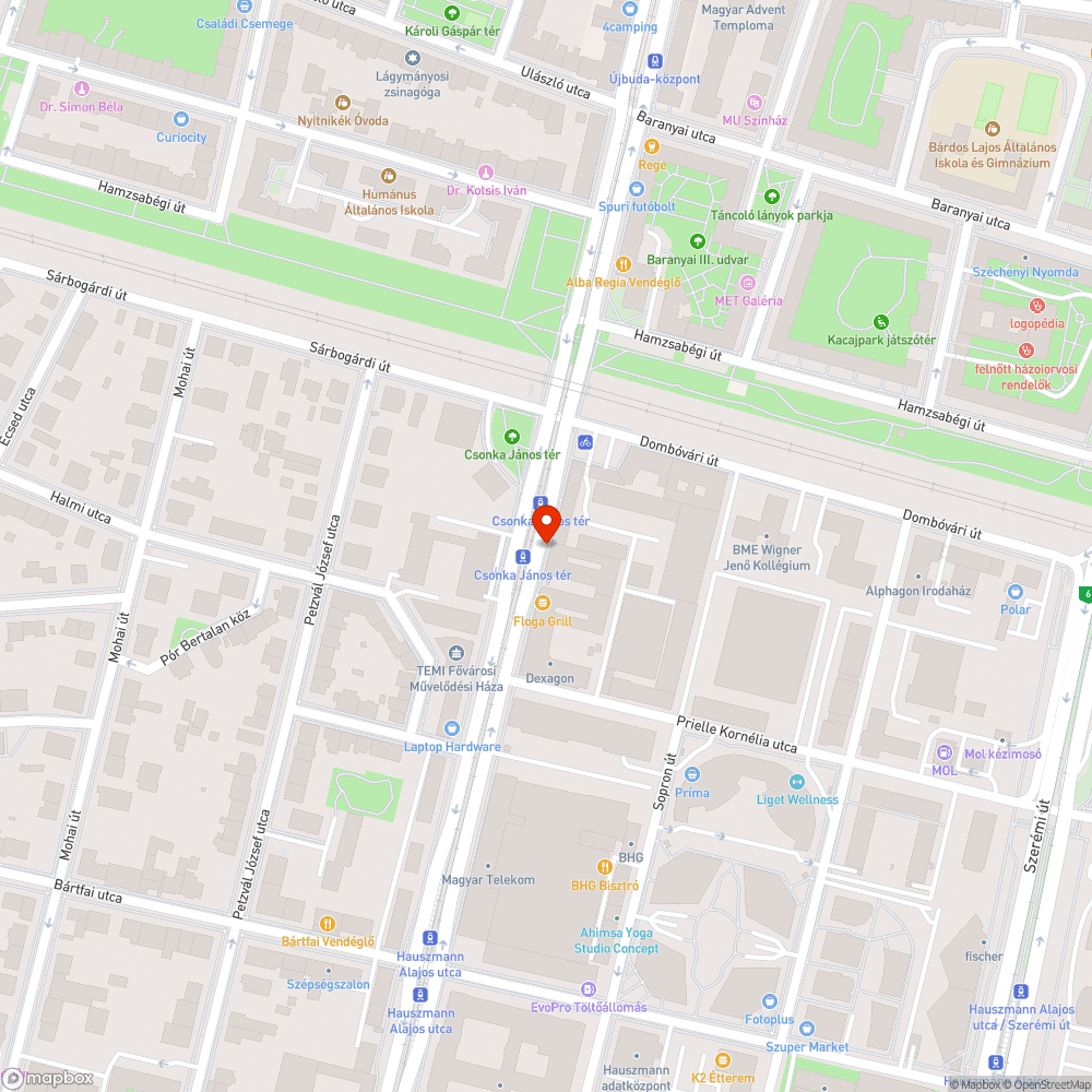 Kátyú a Fehérvári úti villamosmegállónál bejelentés helye