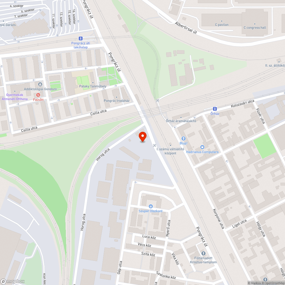 Abnormális helyzetű közúti lámpa bejelentés helye