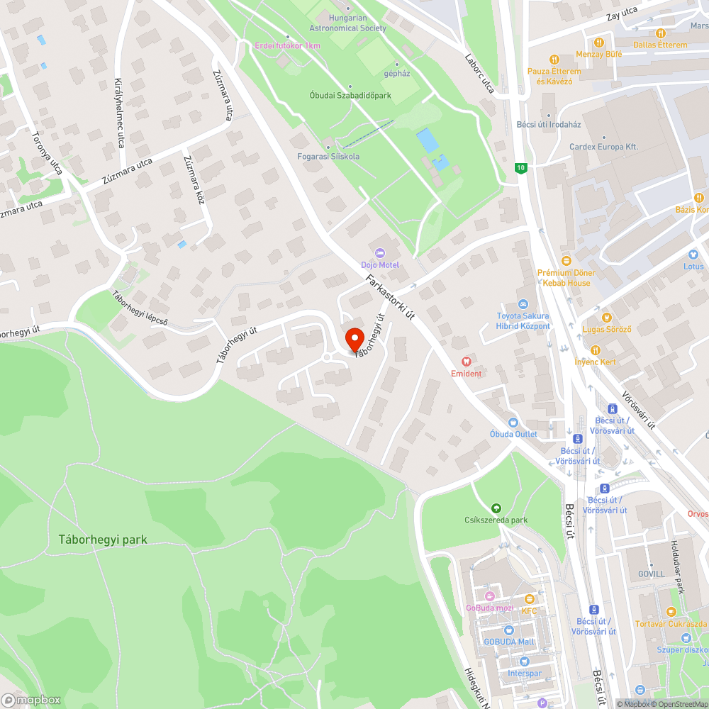 III. Táborhegyi út 18/e - 25. sz. közti közműhelyreállítás leromlása bejelentés helye