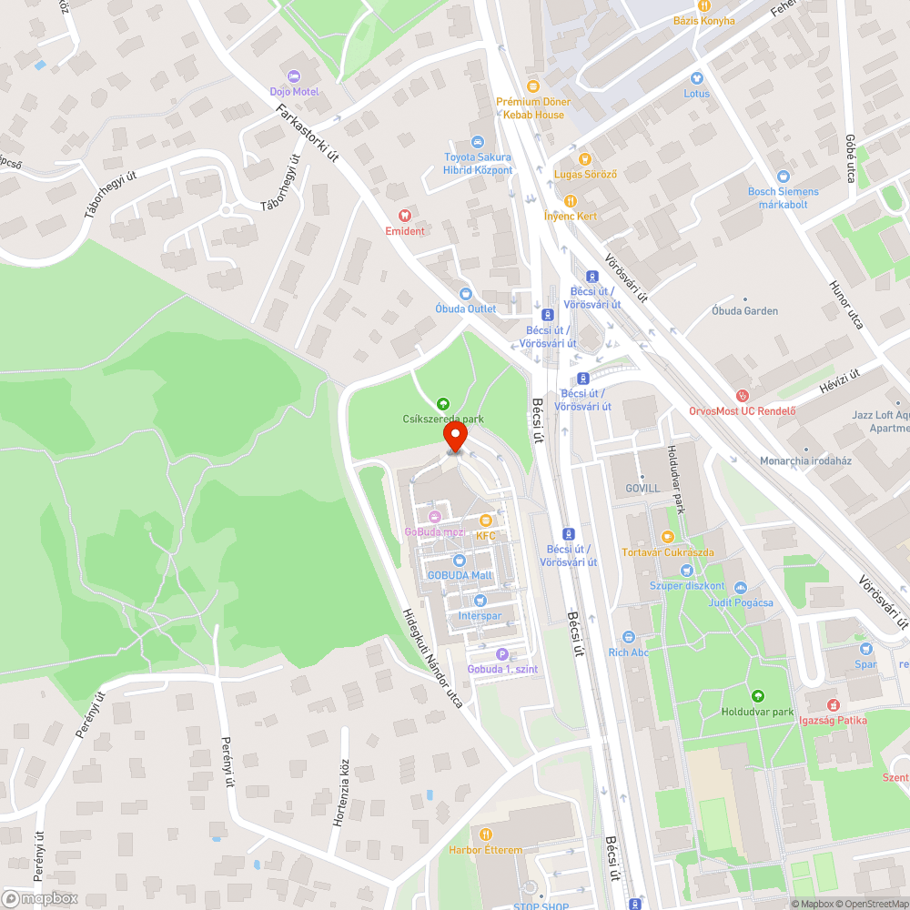 III. Eurocenter magánútjának járda- és úthibái bejelentés helye