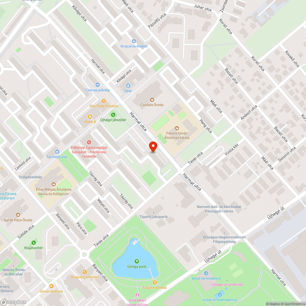 Támfalról lehullott kövek bejelentés helye