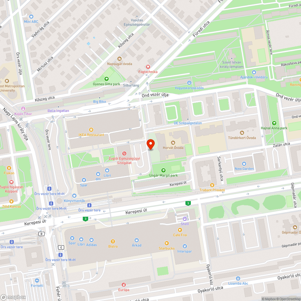 Kátyú bejelentés helye