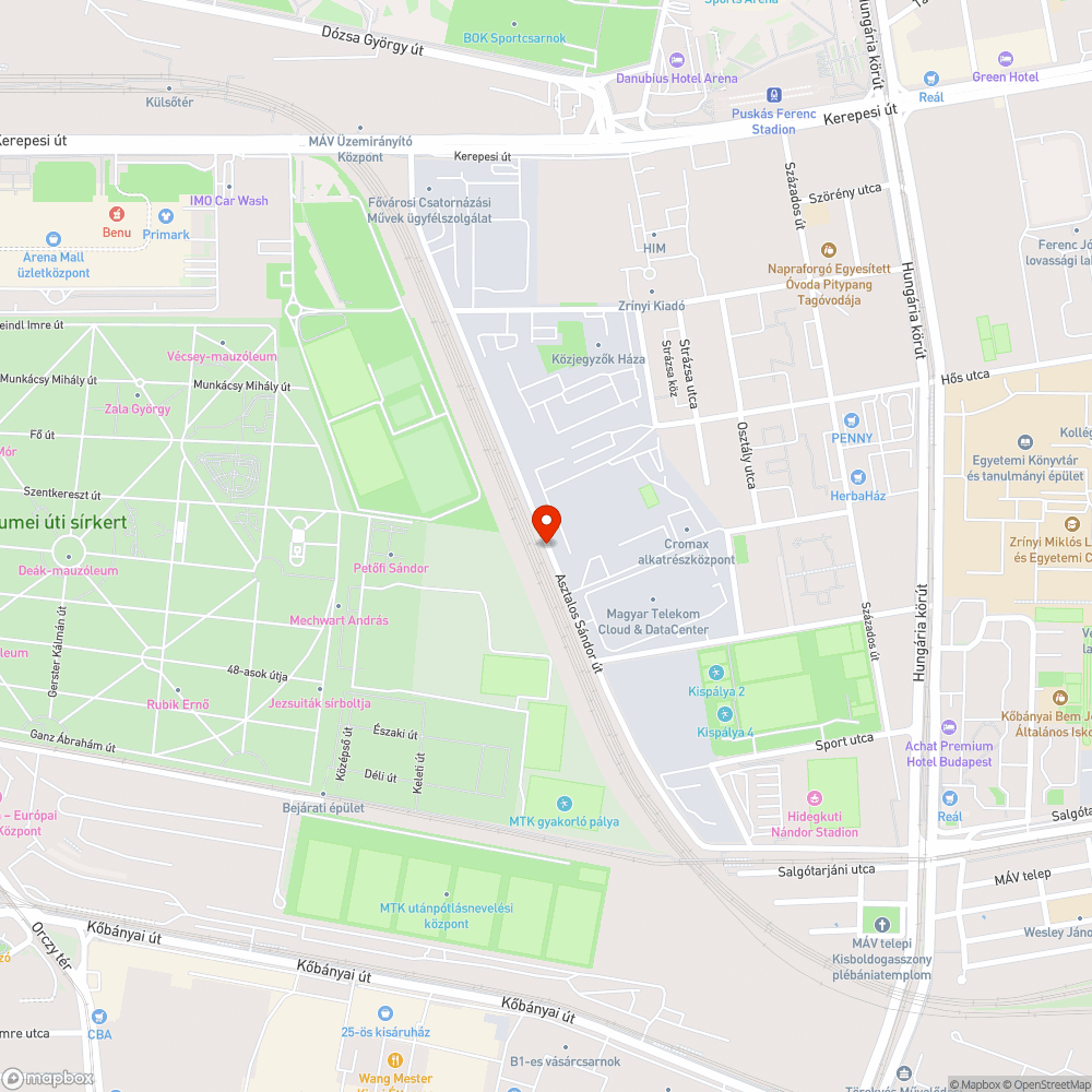 1087 Asztalos Sándor utca bejelentés helye