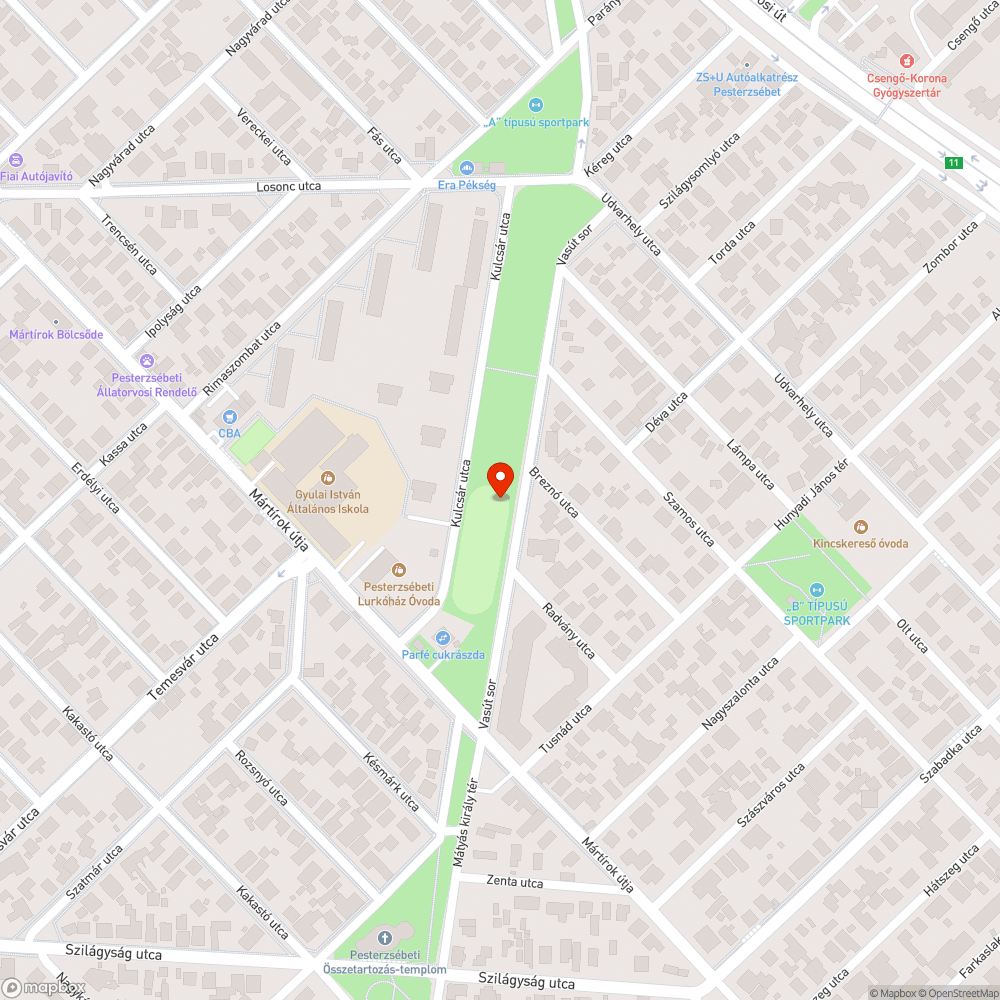 Üvegszilánkok a fitt parkban bejelentés helye