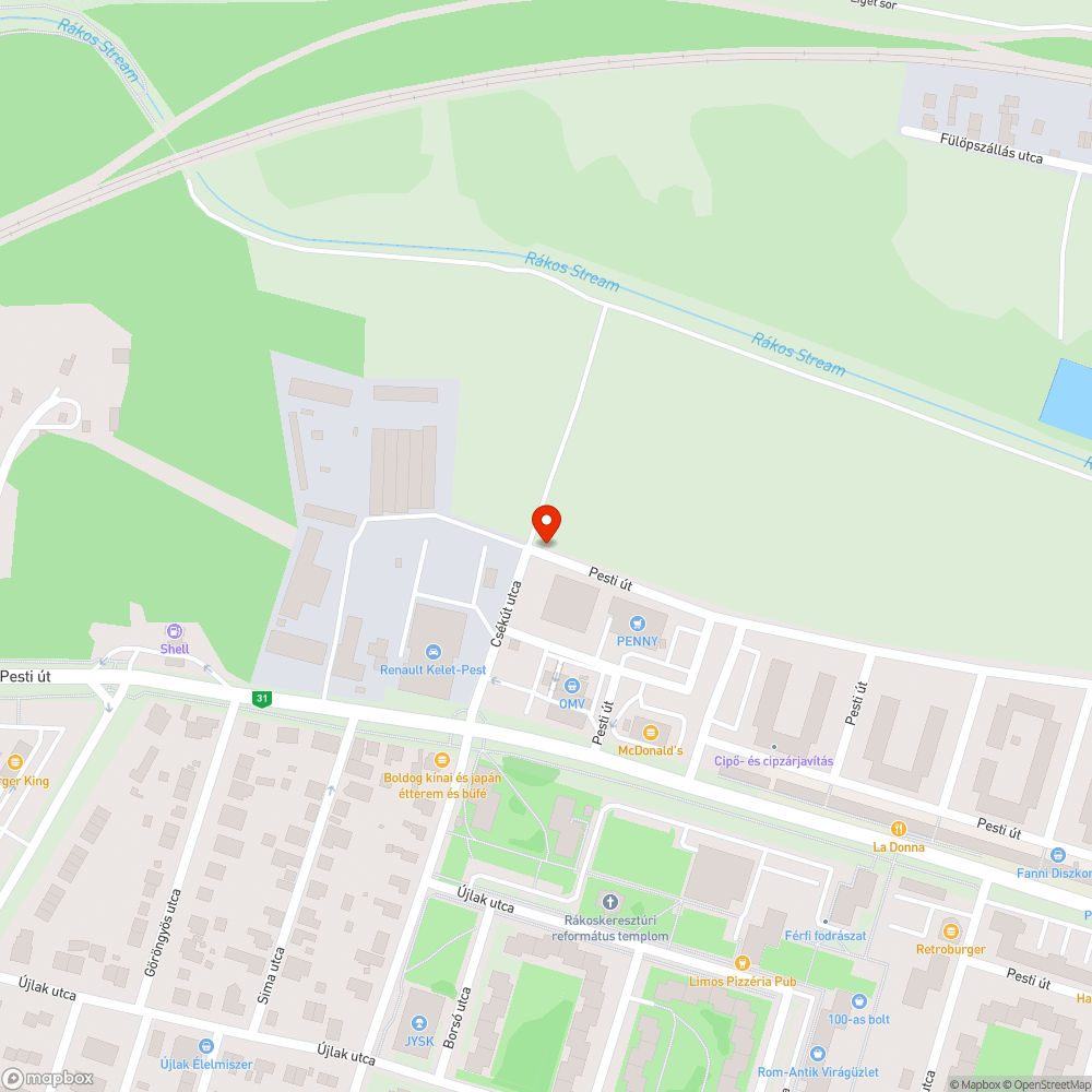 Hiányzó utcatábla bejelentés helye