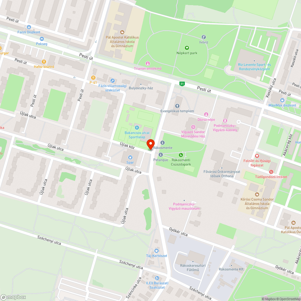 Lépcső melletti rámpa bejelentés helye