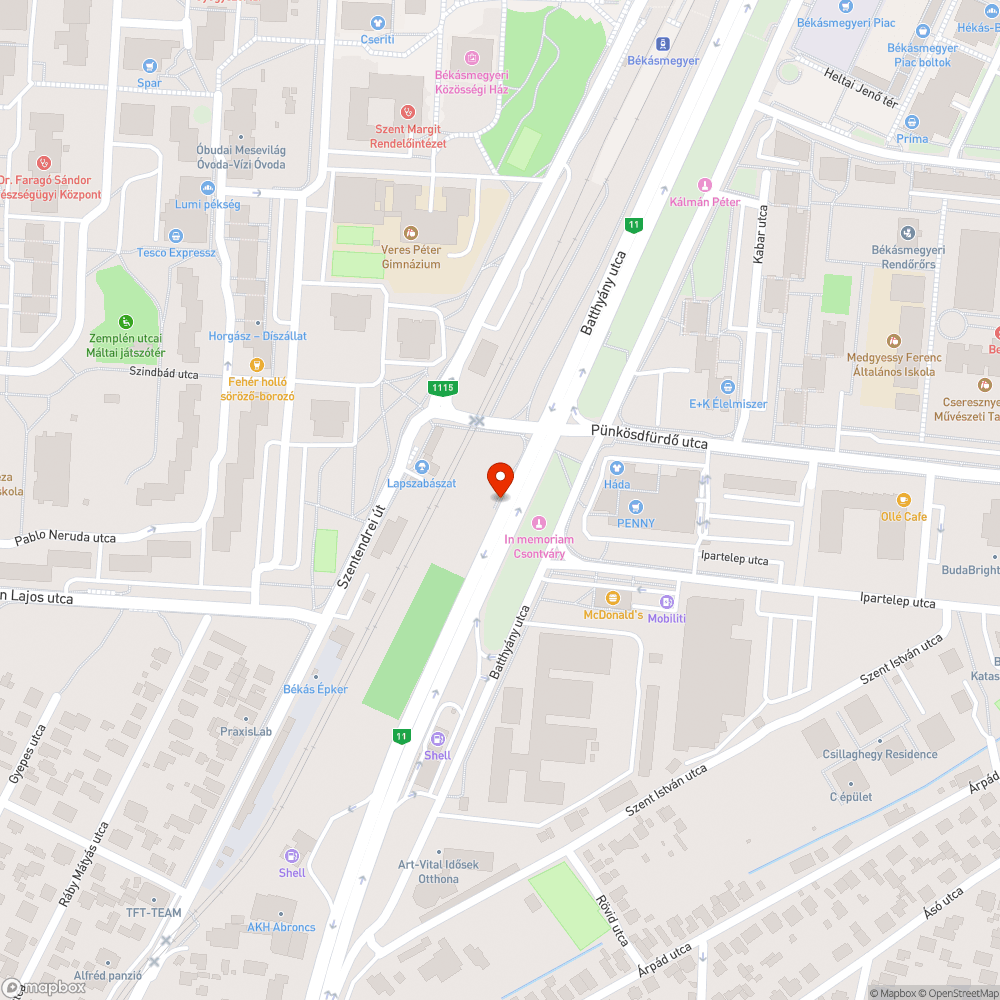 Szeméthalom a buszmegállónál bejelentés helye