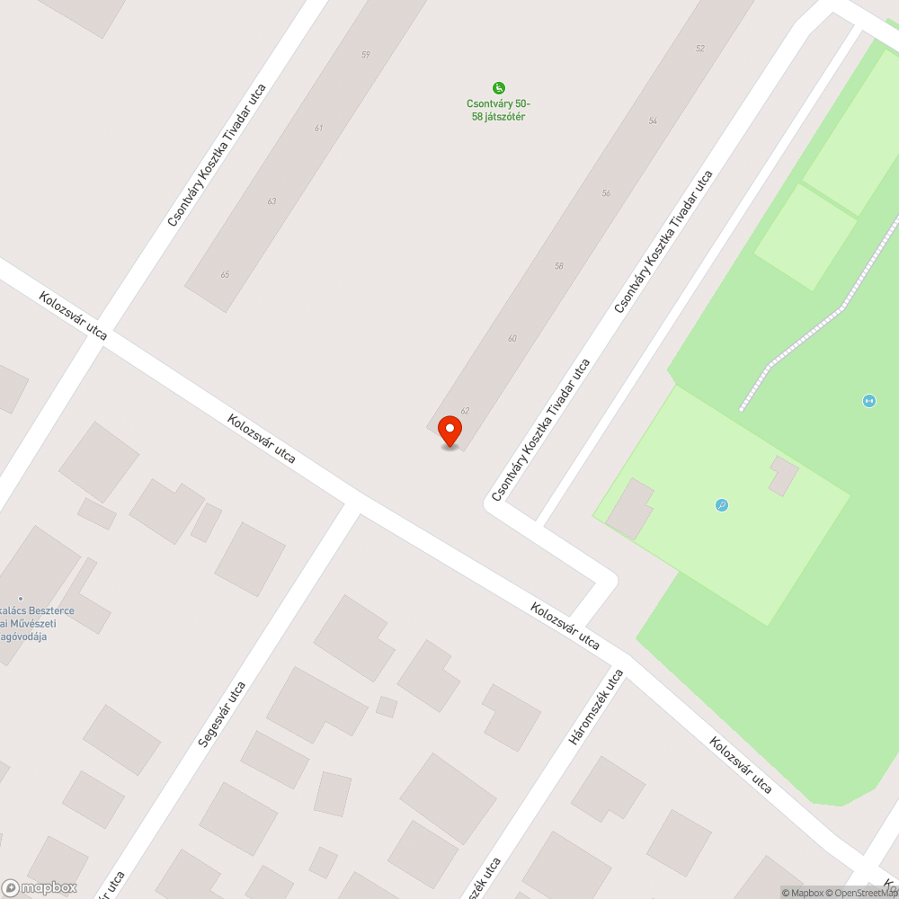 Megrongált korlát bejelentés helye