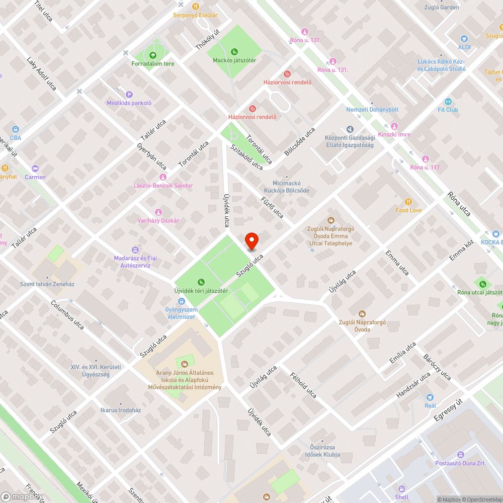 kátyú bejelentés helye