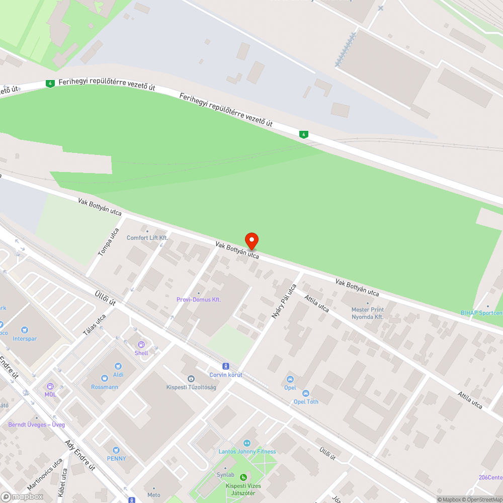 XIX Vak Bottyán utcai úthibák bejelentés helye