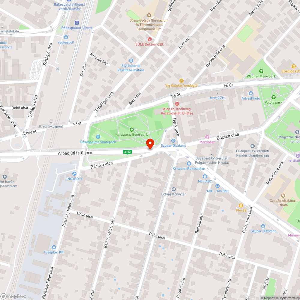 Beszakadt járda bejelentés helye