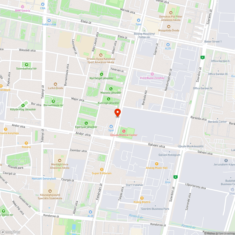 Kátyú a a Fehérvári út 70. előtt bejelentés helye