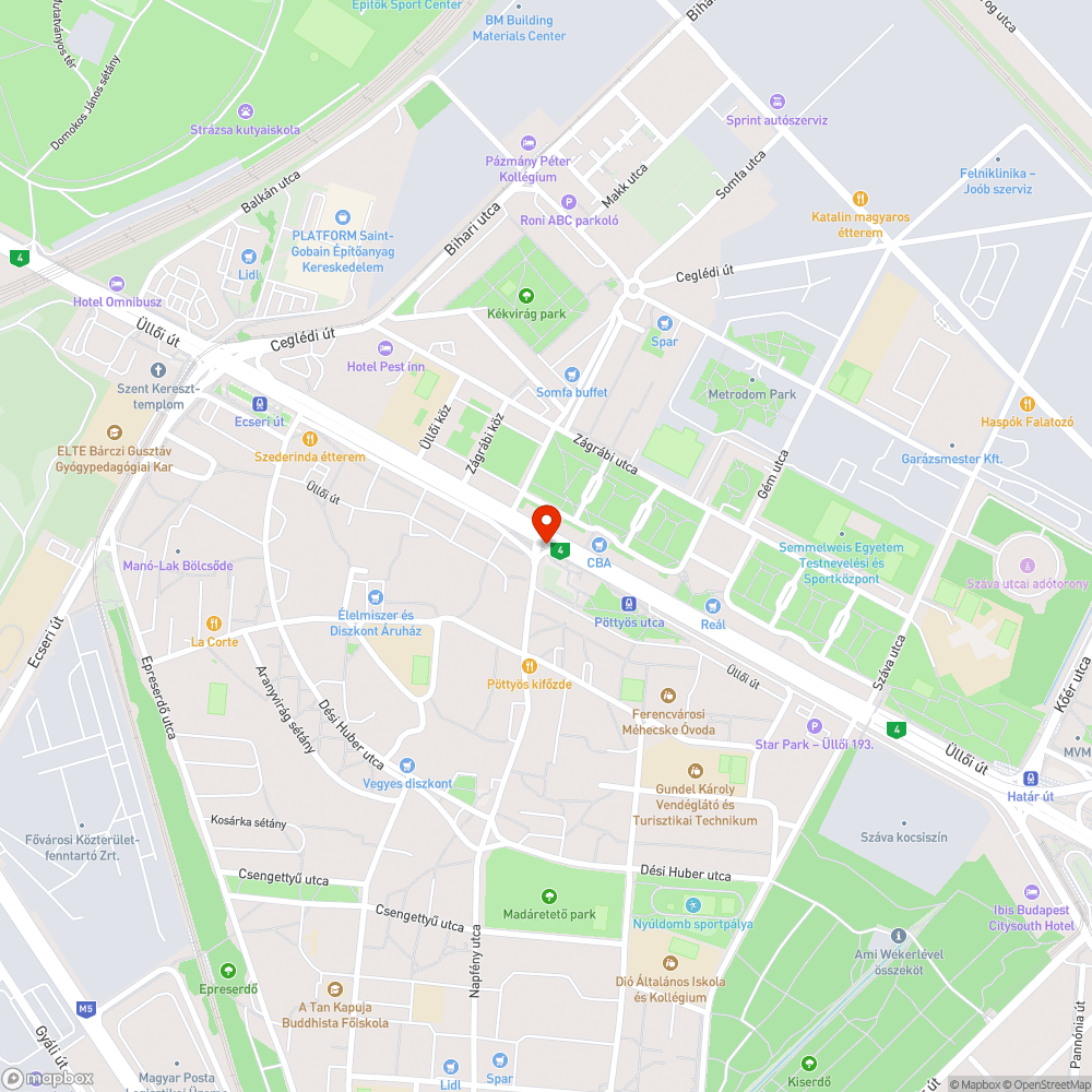 Balesetveszélyes metrópótló megállóhely a Pöttyös utcánál bejelentés helye