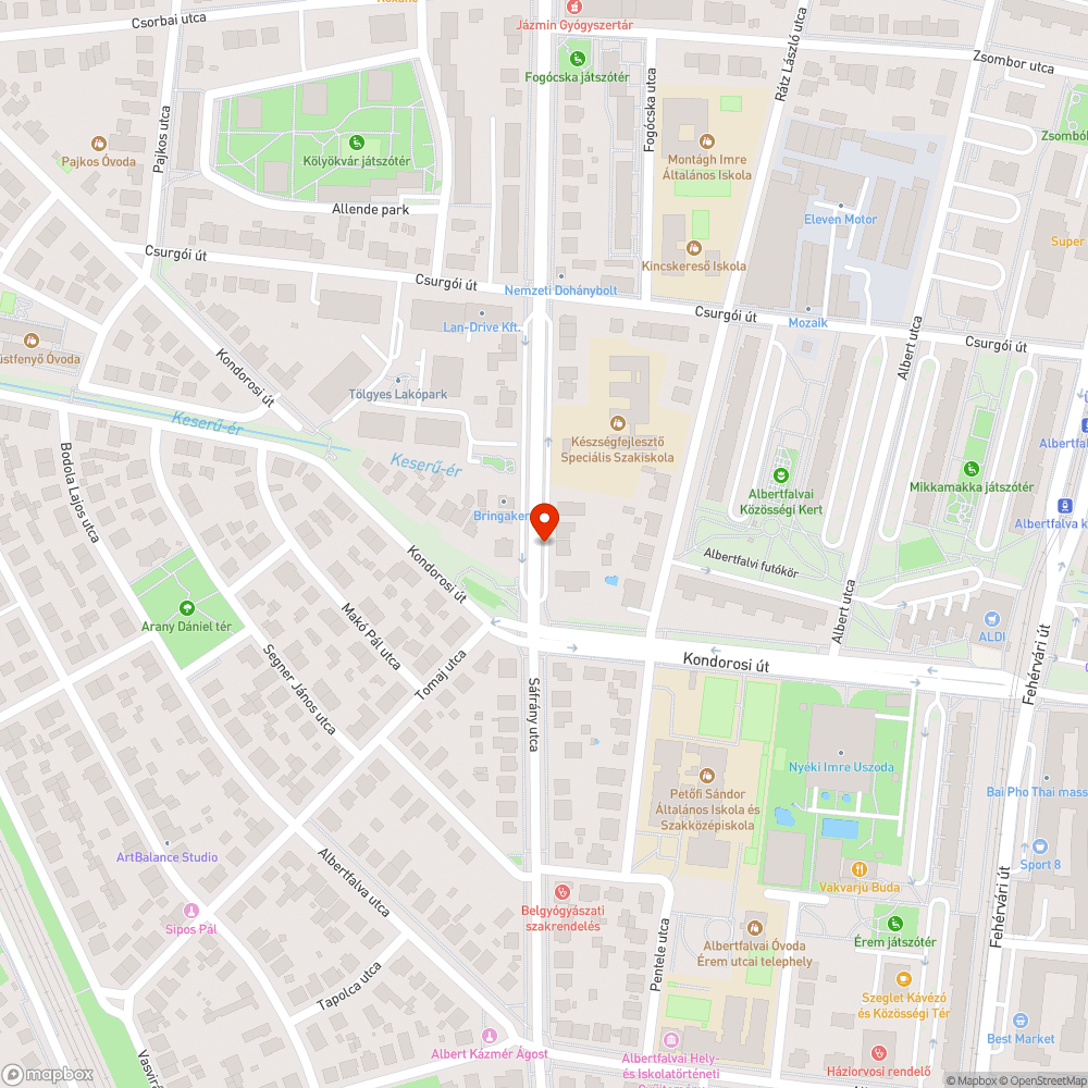 Utcán összegyűlt szemétkupac bejelentés helye