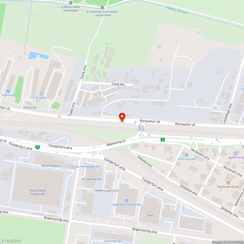 Durva kátyú bejelentés helye