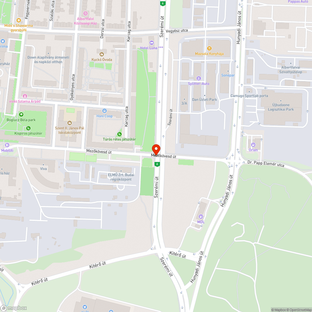 Kátyú a zebrán bejelentés helye