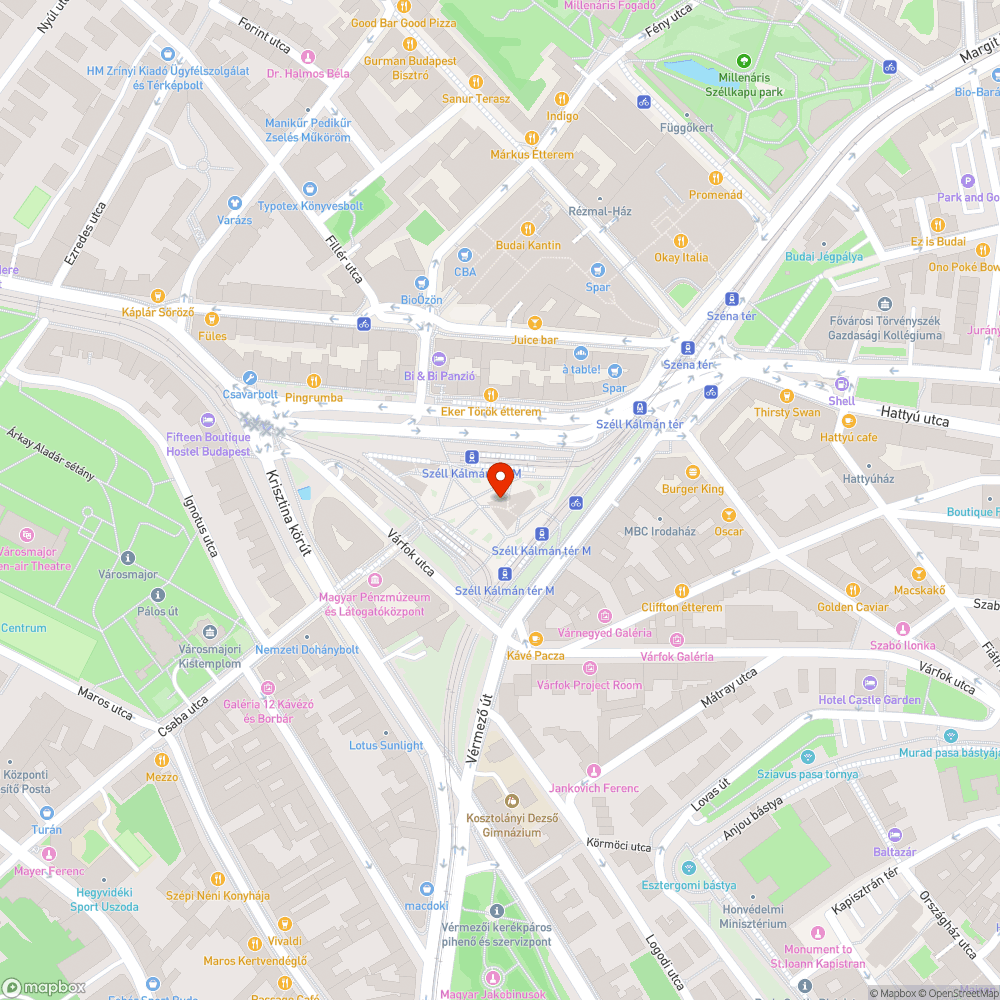 A Széll Kálmán téren a 4-6-os villamos végállomásánál az aknafedél kő borítása szétesett bejelentés helye