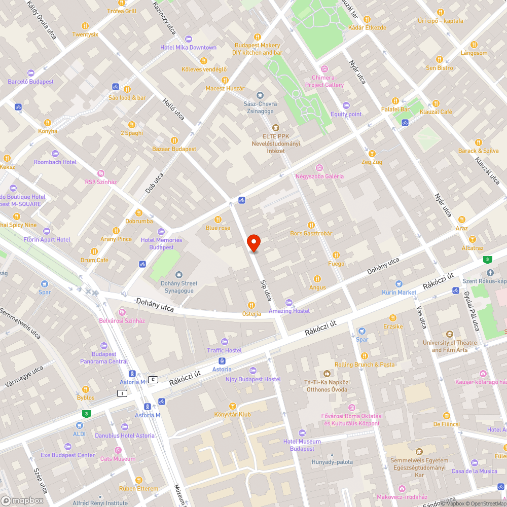 Sip utca 11. előtt található "szemetes" bejelentés helye