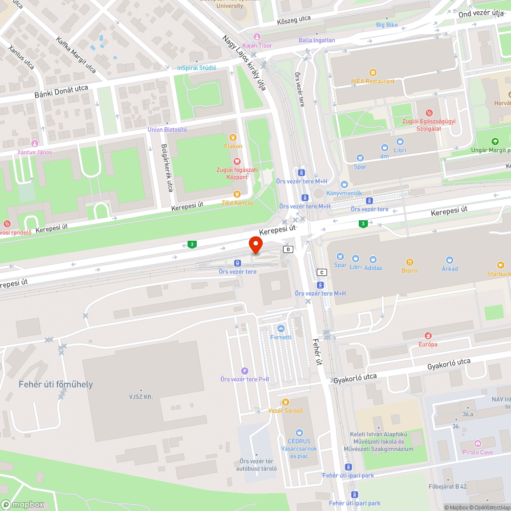 Graffitis metrómegálló bejelentés helye