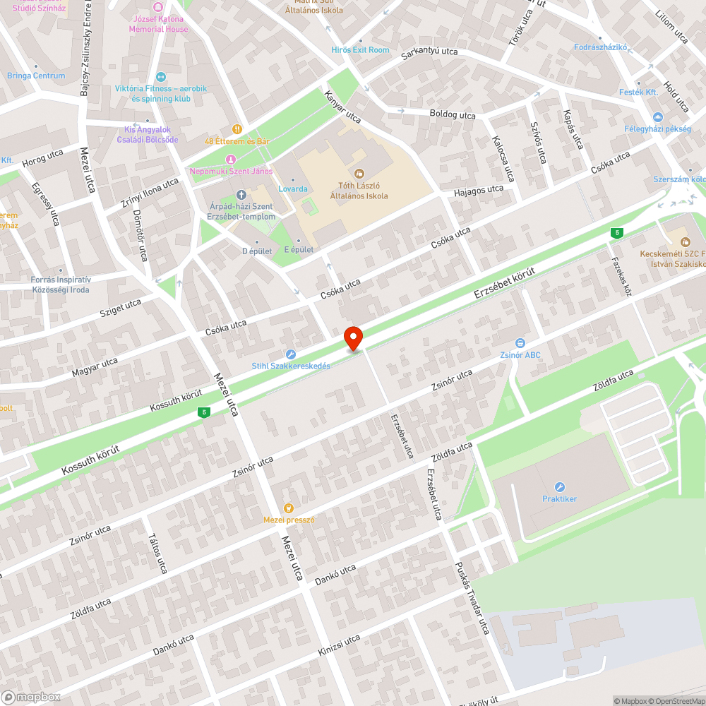 Illegális szemétlerakás az Erzsébet körúton bejelentés helye