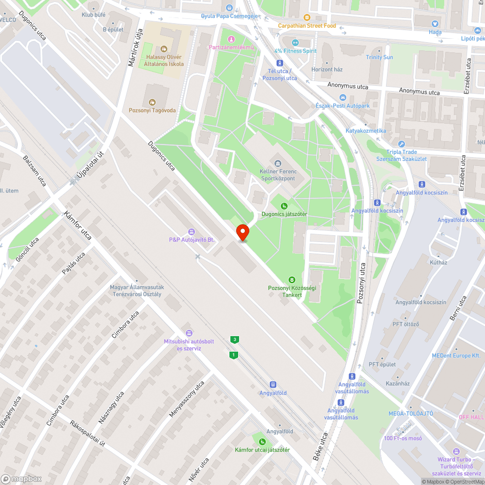 Összetört padok bejelentés helye