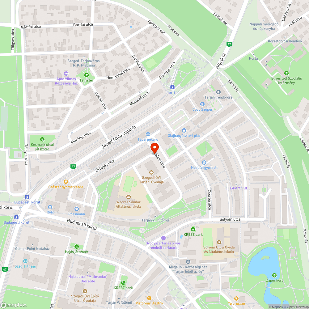 Megsüllyedt járda bejelentés helye