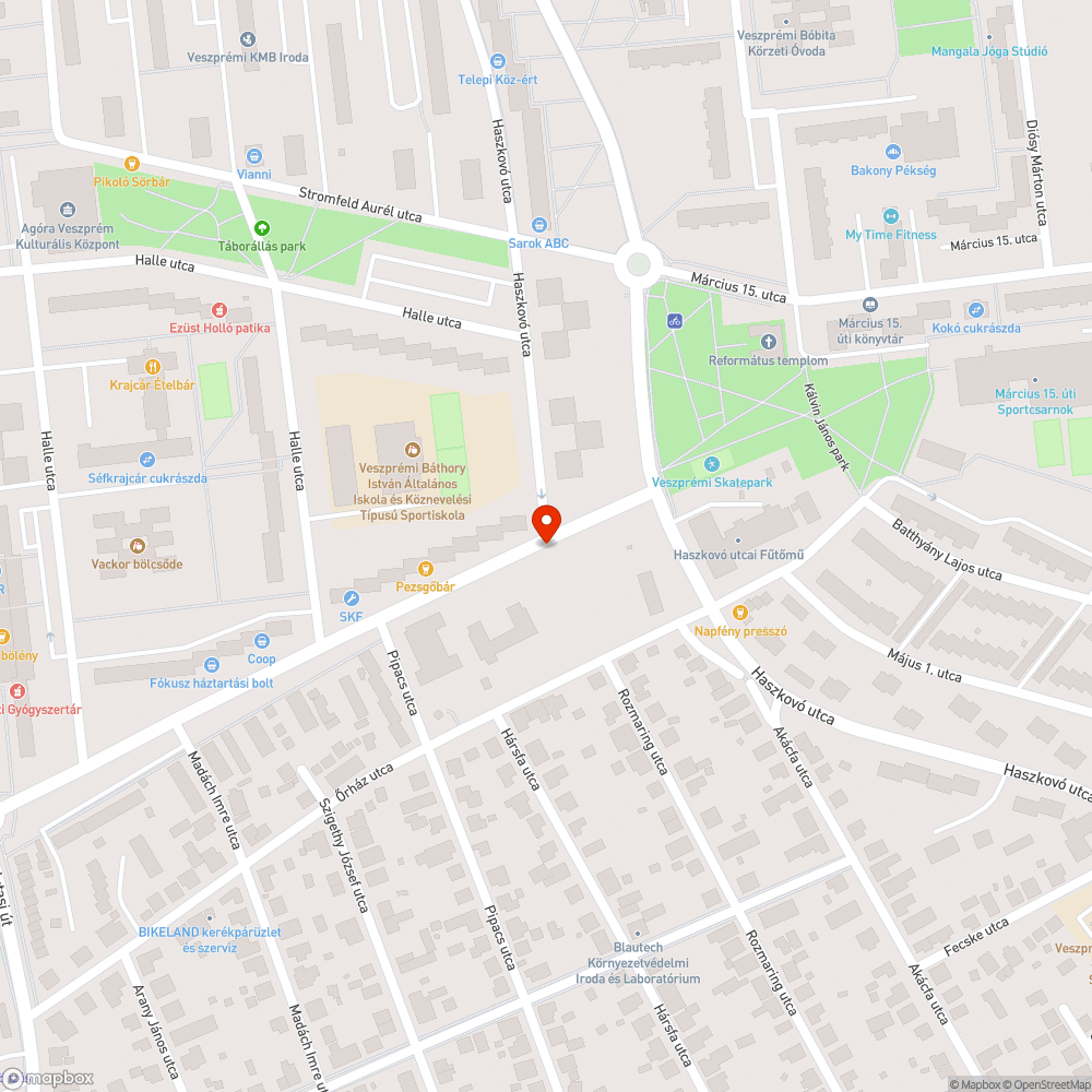 Elhagyott autó bejelentés helye