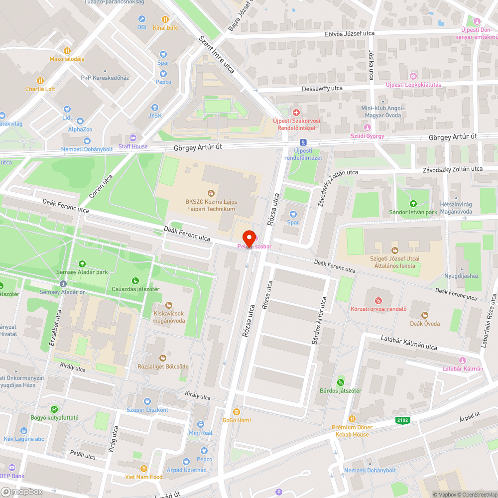 Elhagyott autó Rózsa utca bejelentés helye