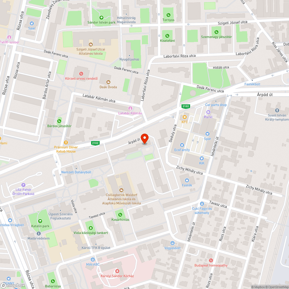 Szemét az Árpád úton bejelentés helye