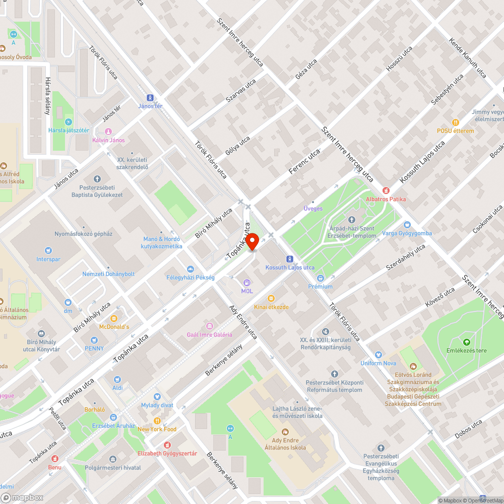 Kátyú a buszmegálló előtt bejelentés helye