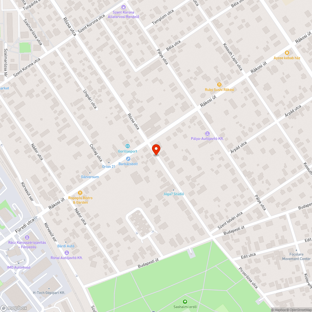 XVI. Ker Pirosrozsa u dugó bejelentés helye