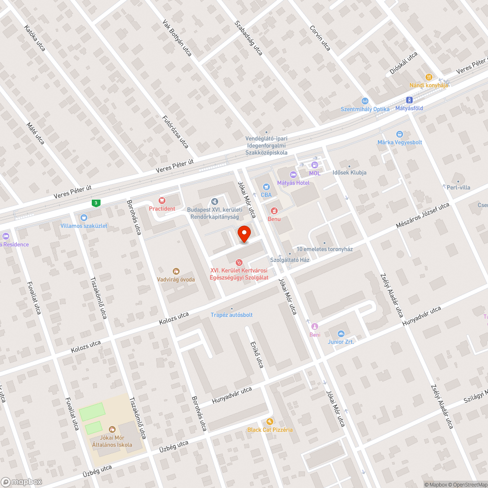 Csenge utca sötét bejelentés helye