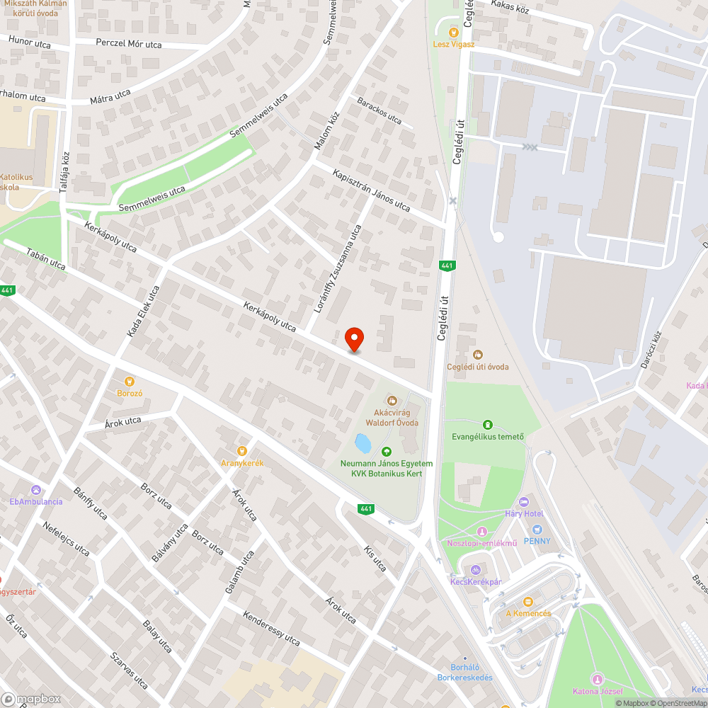 Rendezetlen elektromos vezetékhálózat a Kerkápoly utcában bejelentés helye