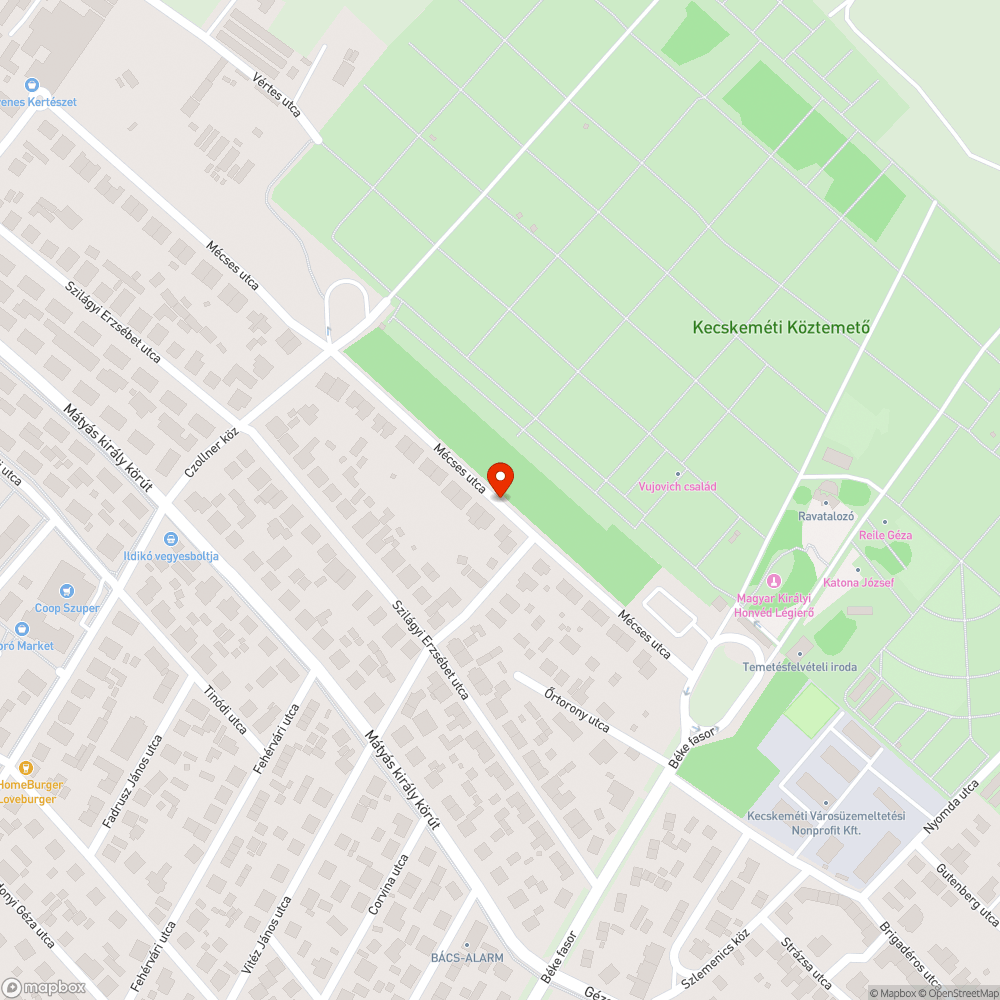 Kátyú(k) a Mécses utcában bejelentés helye