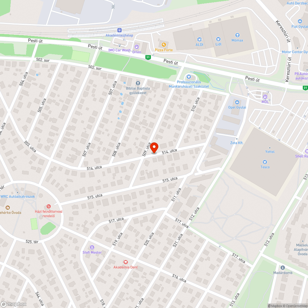 Beszakadt az úttest. bejelentés helye