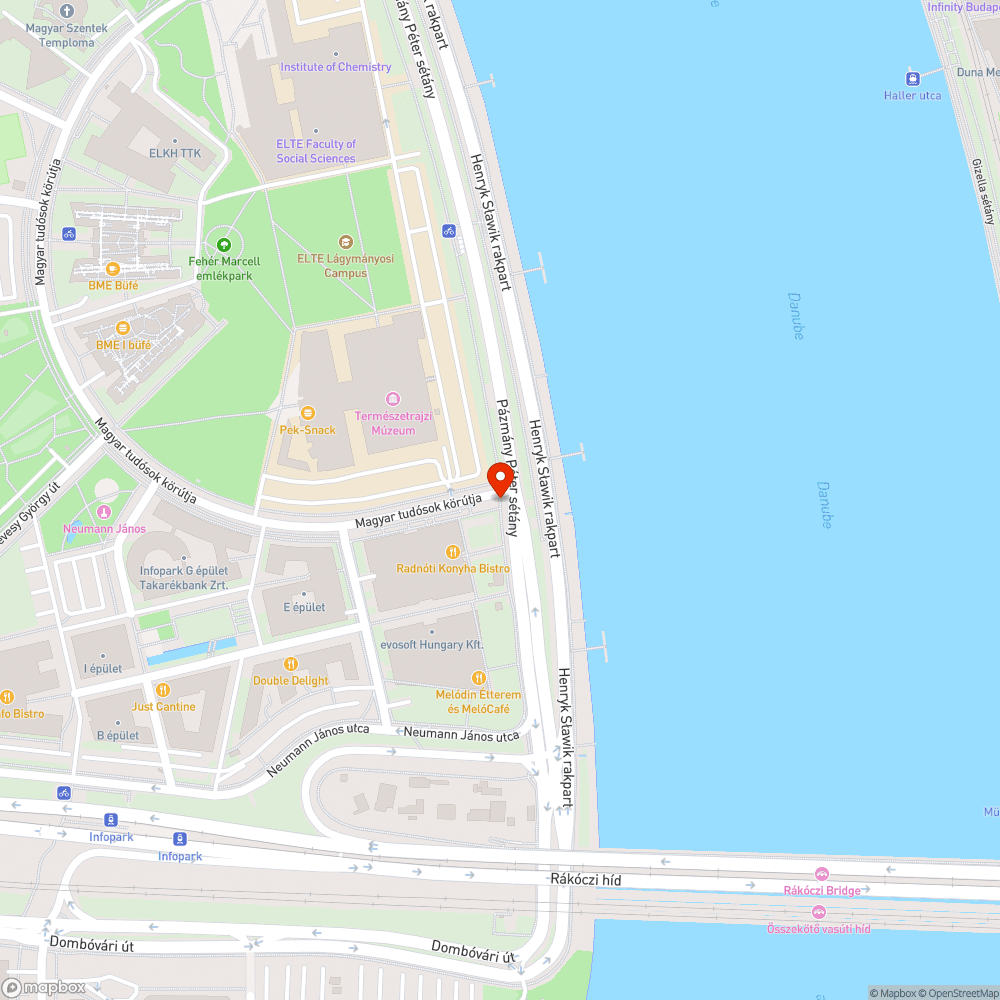 Kidőlt közlekedési tábla a Magyar Tudósok - Pázmány sarkon bejelentés helye