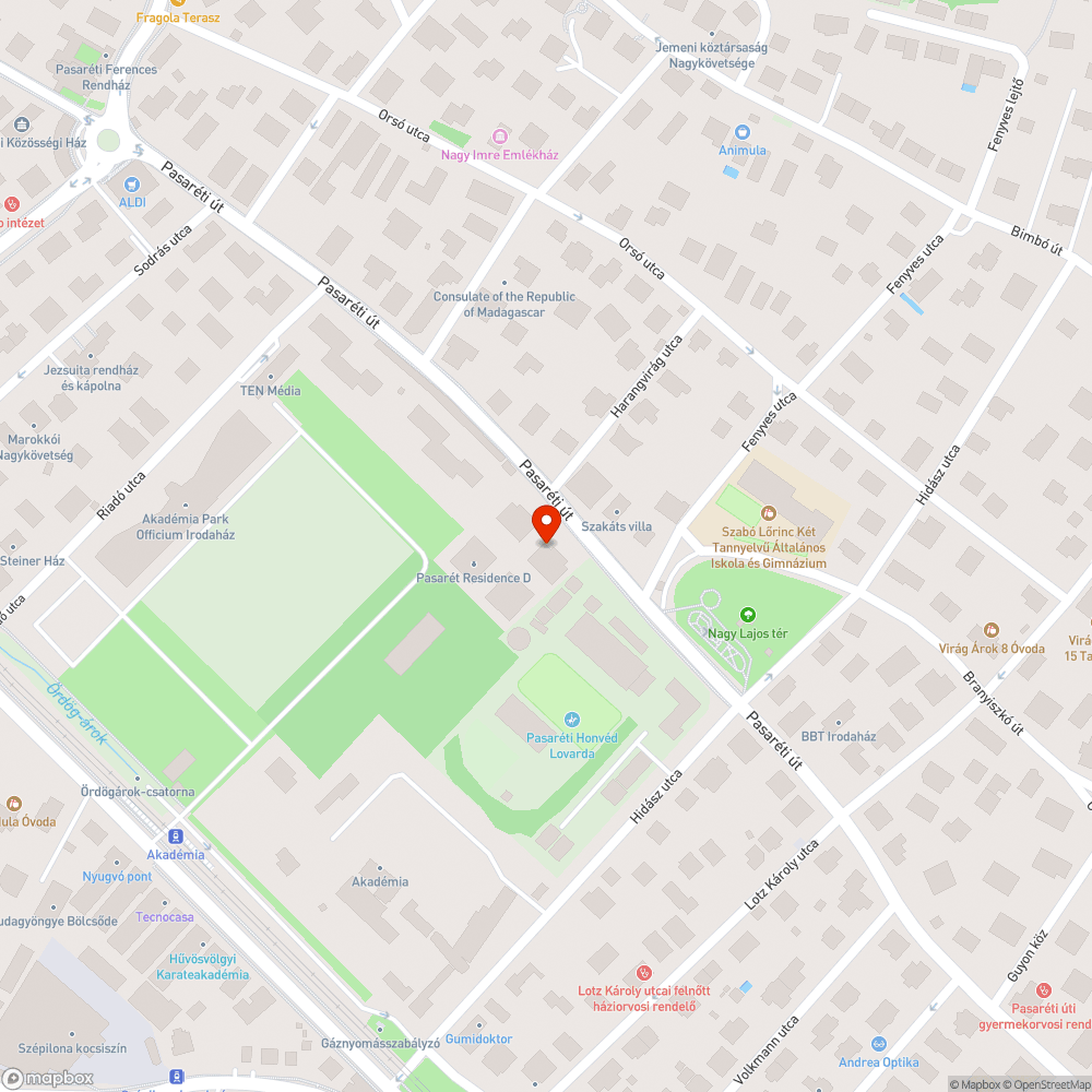 Pasaréti út bejelentés helye