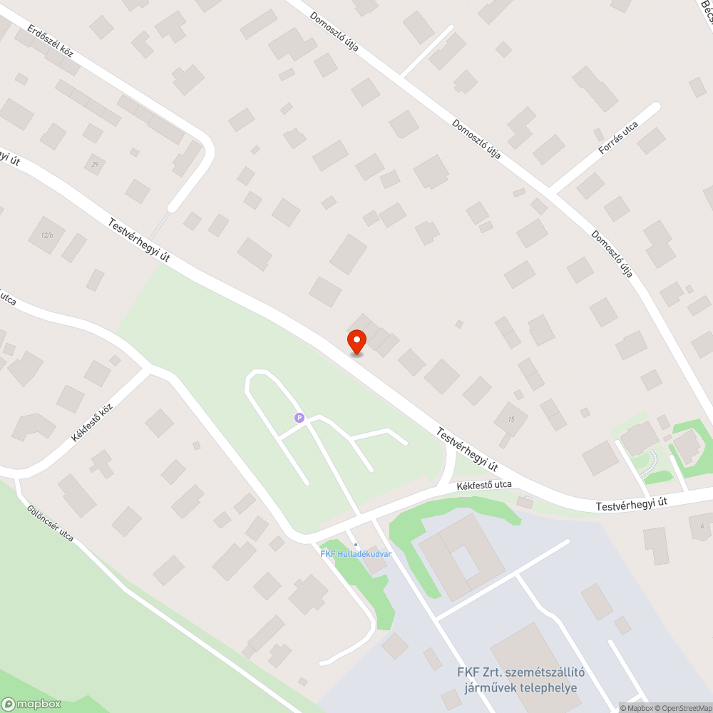 III. ker. Testvérhegyi út, közmű munkák után hibás útburkolat bejelentés helye