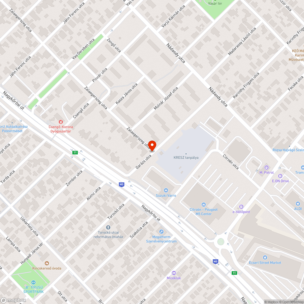 Beszakadt járda a XIX. kerület Zalaegerszeg utca végén. bejelentés helye