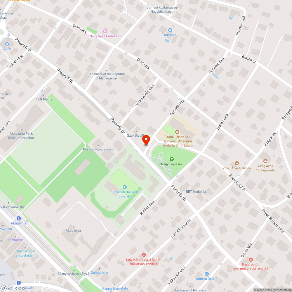 Fenyves utca bejelentés helye