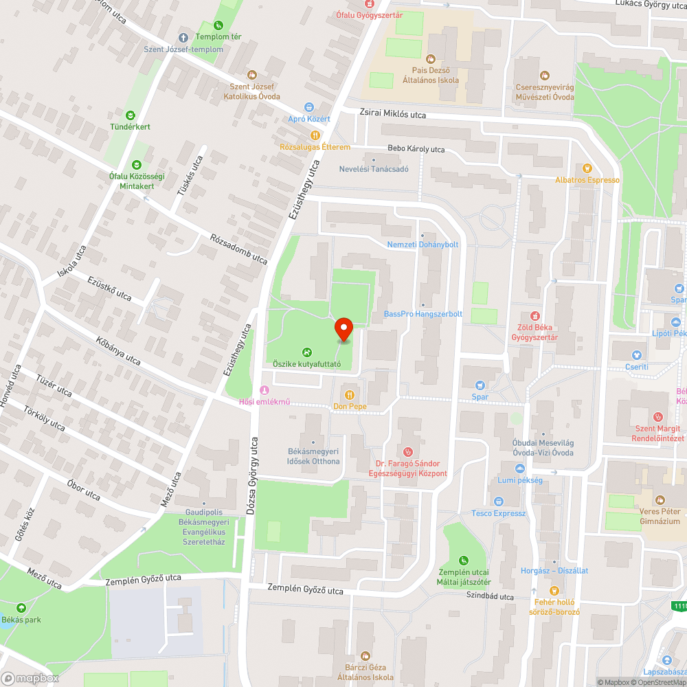 Összetört pad bejelentés helye