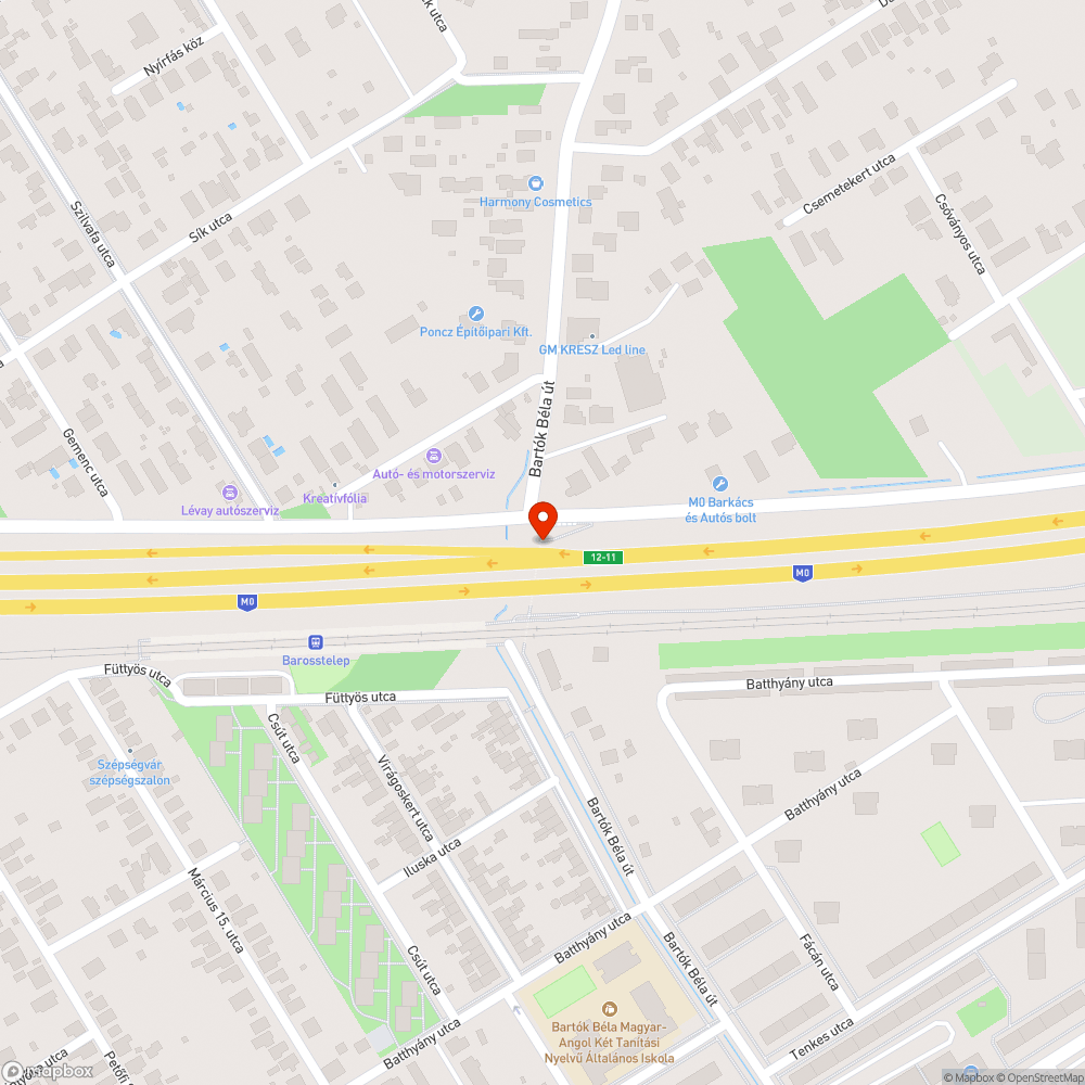 Bartók Béla úti gyalogos/kerékpáros aluljáró bejelentés helye