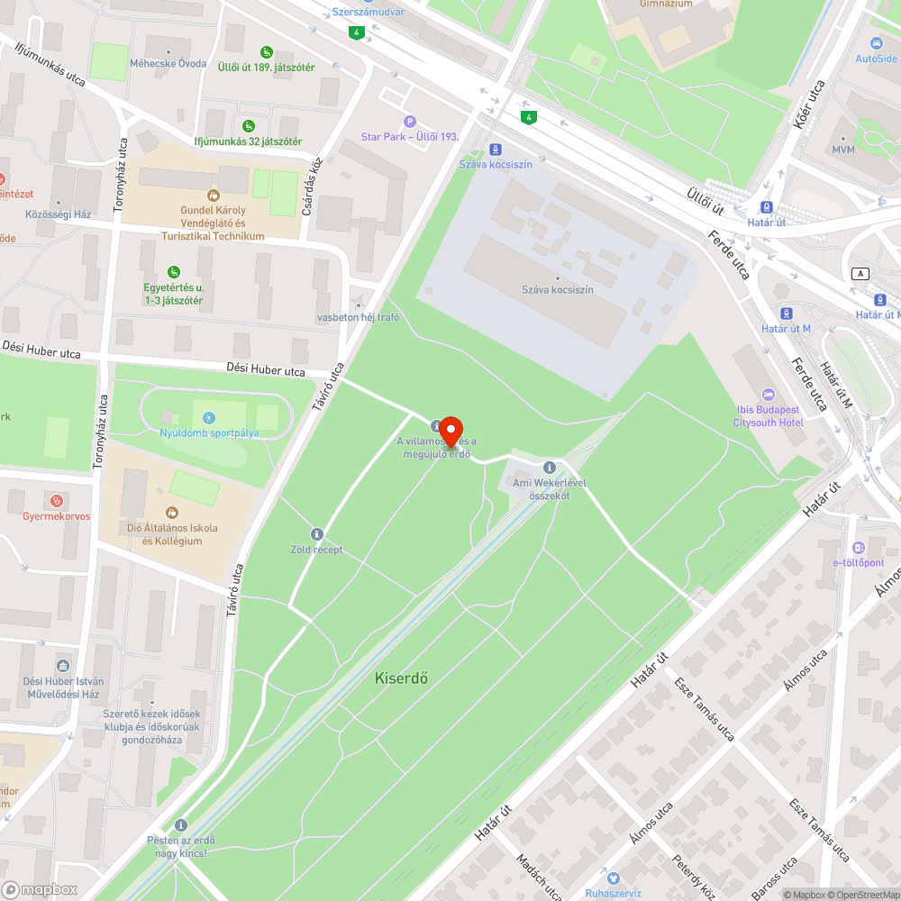 Szemétkupac a Kiserdőben bejelentés helye