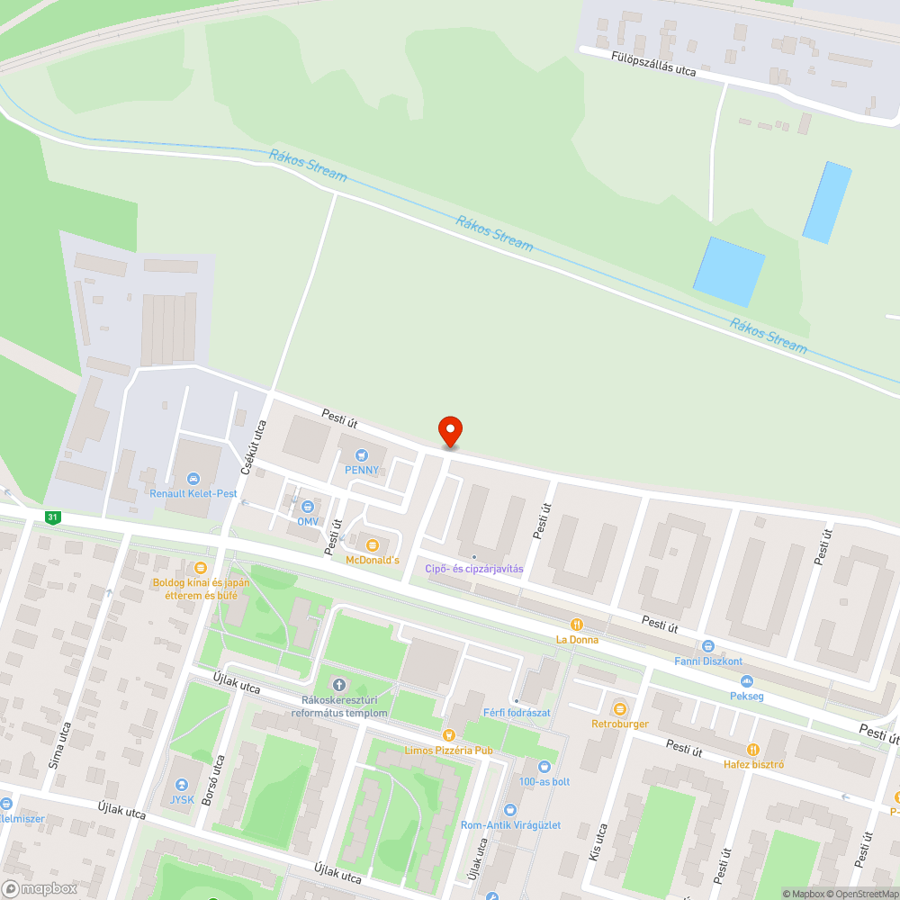 Gödrök az úton bejelentés helye